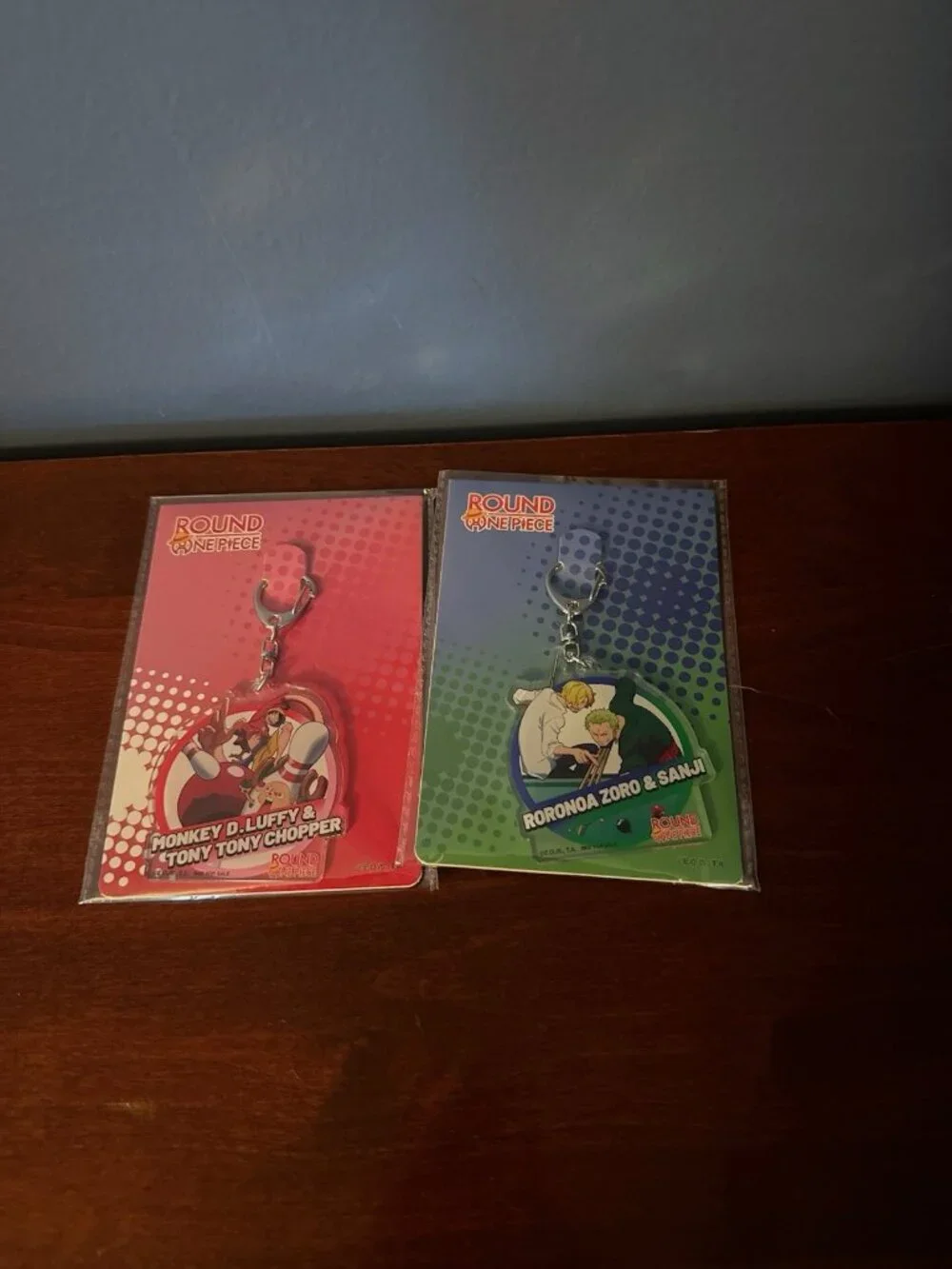 One Piece Round 1 Exclusive Keychain Set of 2 Luffy Chopper Zoro Sanji